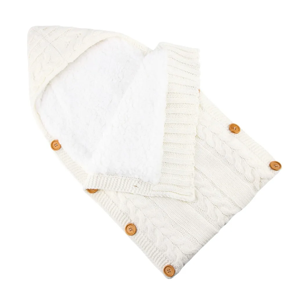 Обернутое одеяло для новорожденных; детский вязаный спальный мешок на пуговицах; очень теплый мягкий спальный мешок; зимний спальный мешок; детская коляска; pac