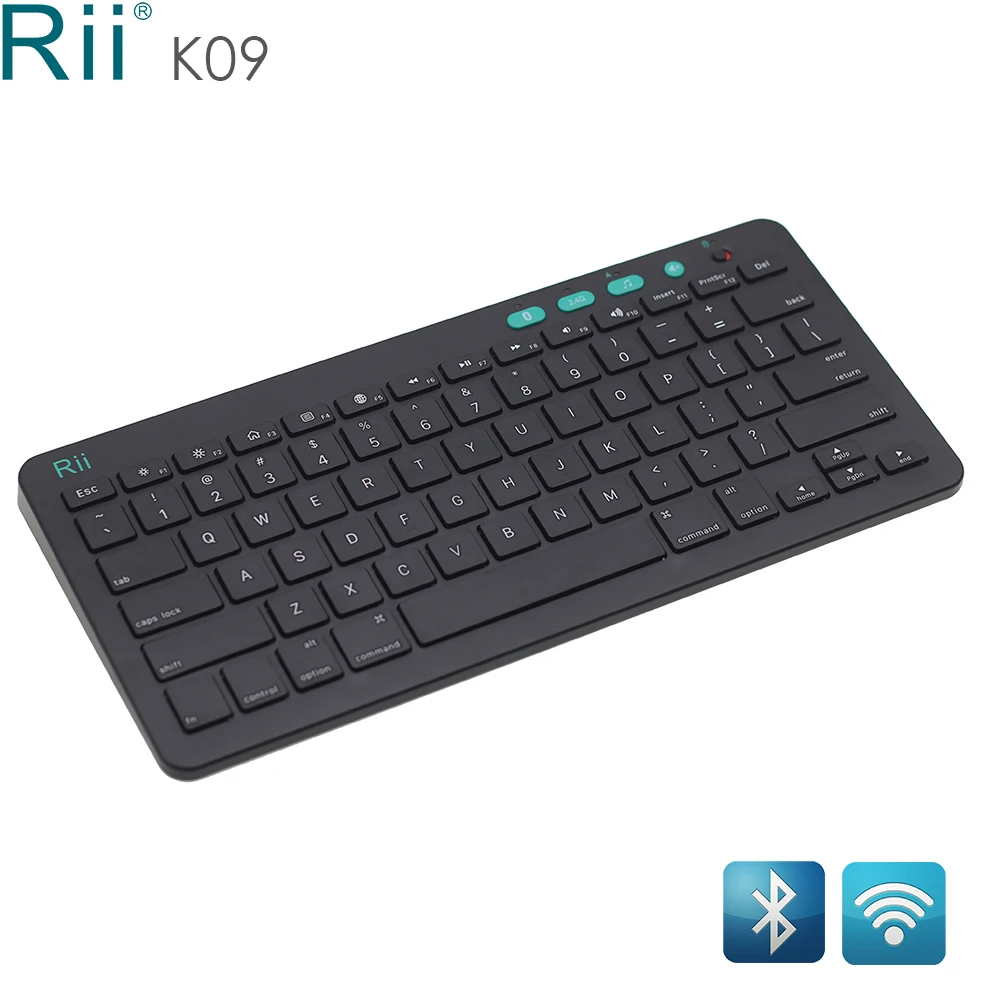 Rii K09 2,4G и Bluetooth Двухрежимная Беспроводная клавиатура для Google Android tv Box Macbook Pro iMac мини-клавиатура для Surface Pro