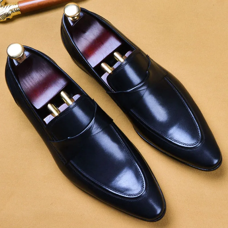 

2019 Handmade High Quality Men Oxford Shoes Genuine Leather Mans Footwear Formal Shoes Business Wedding Office Dress Shoes Male