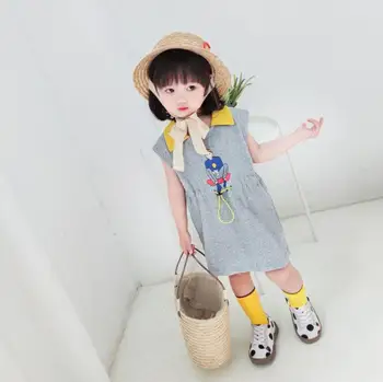 

Girls Leisure Dress Summer Baby Girls Print Sleeveless Causal Dresses Kids Clothing Wholesale