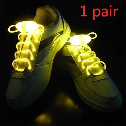 Leyou Led шнурки для спортивной обуви светящиеся шнурки для обуви Круглые Светящиеся светлые шнурки Светящиеся без шнурков шнурки для ленивых ботинок Горячая Новинка - Цвет: Yellow