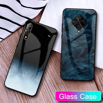 

GFAITH For VIVO V17 Neo Case Tempered Glass Cover Feather Design Full Protection For VIVO V17 NEO Case