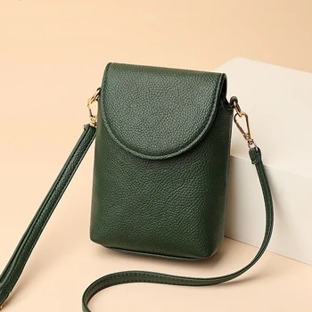 

Women's Mini Shoulder Bag Fashion Handbag Pocket Messenger Vintage PU Leather Purse Solid Zipper Waterproof Flap Crossbody Bag