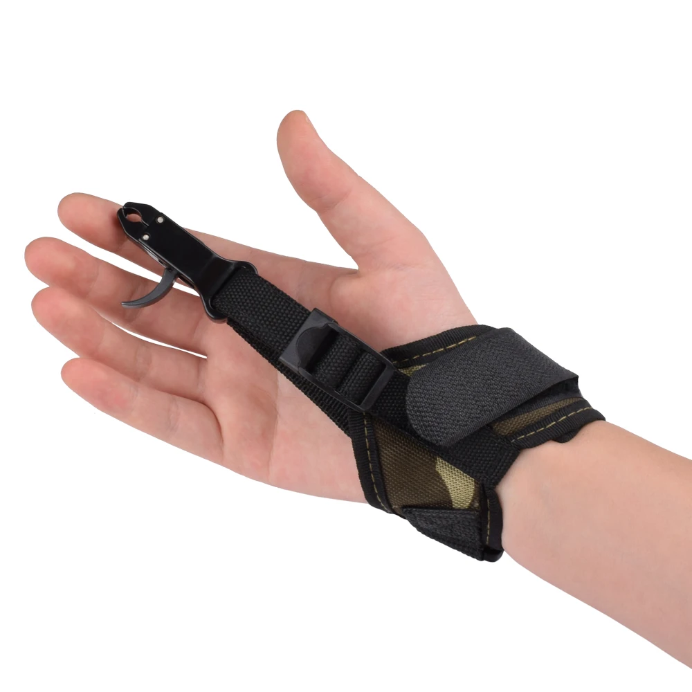 

Compound Bow Release Aid Trigger Caliper Shooting Camo Design - Adjustable Black Wrist Strap (Pack of 1)