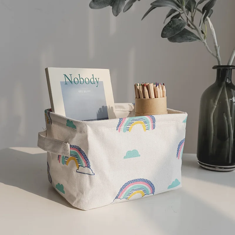 Rainbow MICCK новая настольная корзина для хранения мелочей нижнее белье игрушечная коробка косметика мелкие предметы отделочный контейнер органайзер для косметики чехол - Цвет: Rainbow