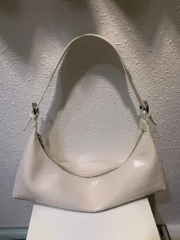 

New arrival vintage handbags for woman tote cow leather bags Crocodile Grain baguette handbags