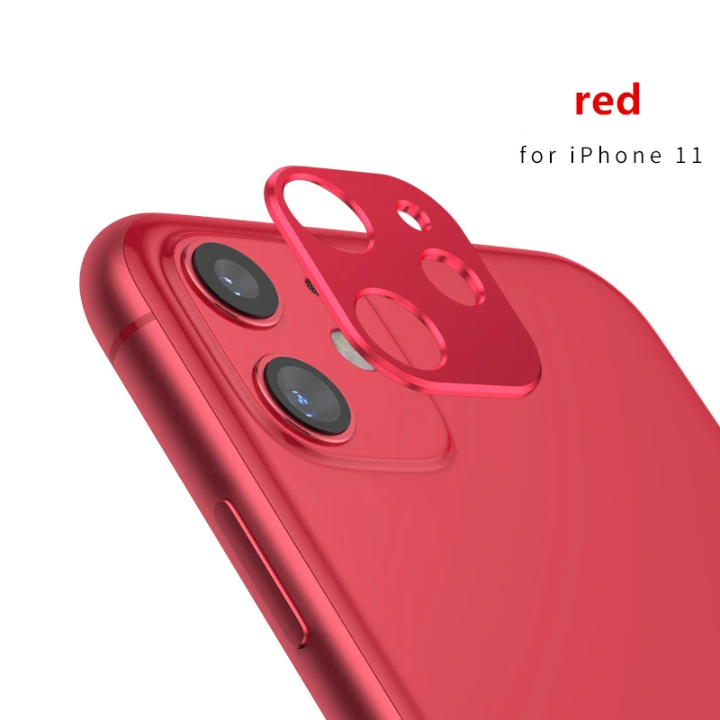 matte red Металлический защитный чехол для объектива мобильного телефона для iPhone 11 Pro Max, защита для объективов камеры, бампер, кольцо, чехол, задняя крышка для смартфона - Цвет: matte red