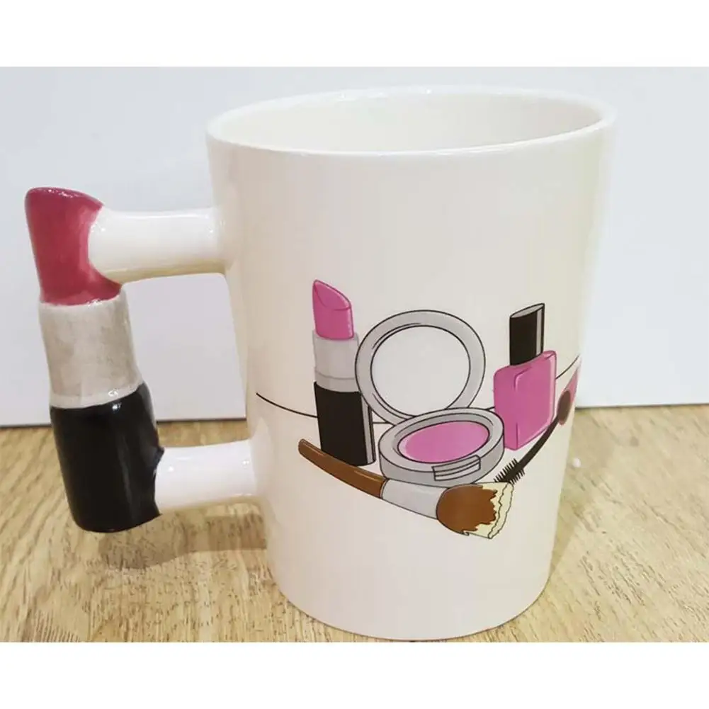 Lipstick Милая 3D Ручка в виде животного керамическая кружка с большой емкостью для молока, чая, кофе - Цвет: Lipstick