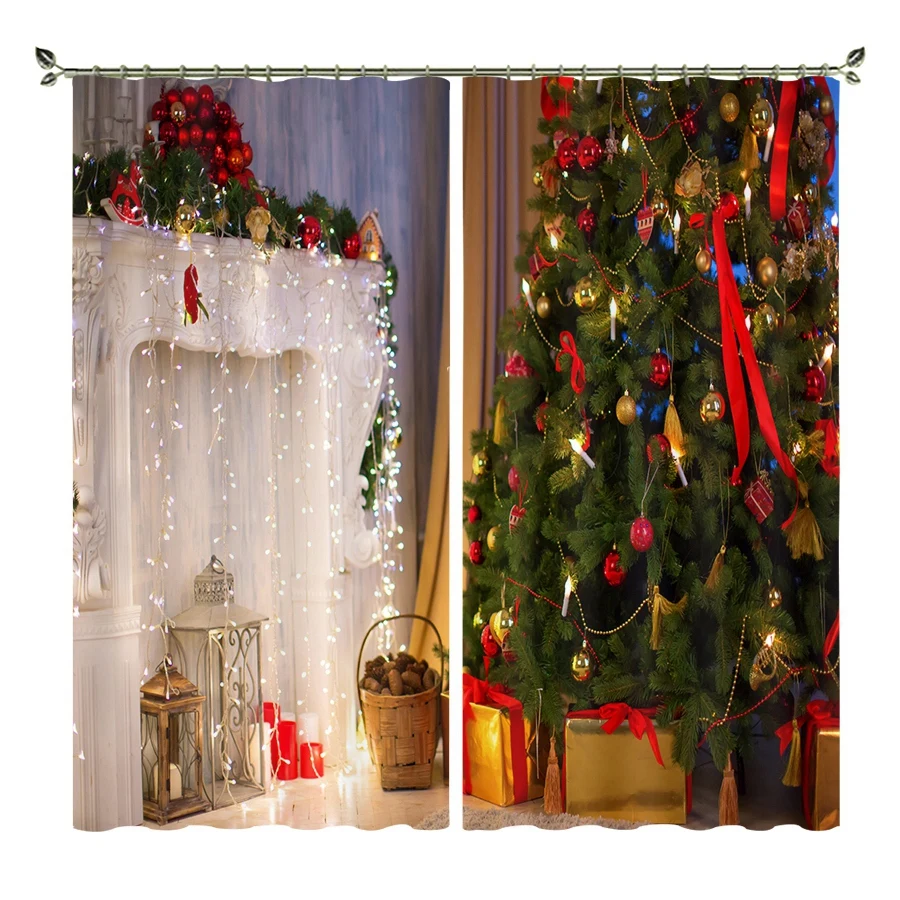 Merry Christmas специально размер и фотографии 3D печатные затемненные роскошные шторы для гостиной
