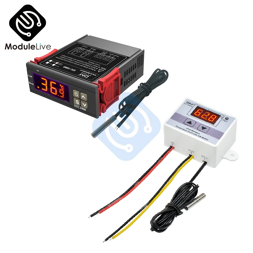 Цифровой термостат W3001 STC1000 STC-1000 12 В 24 в 110 220 светодиодный регулятор температуры