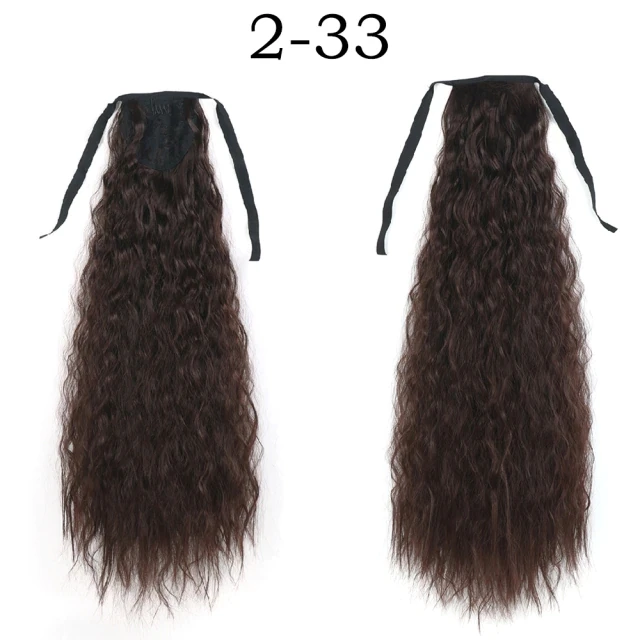 Corn Wavelength Ponytail Synthetic Fake Bandage Hair Extension Black-tailed Blond Girl Heat-resistant Ladies Special Extra Long 1B/27HL