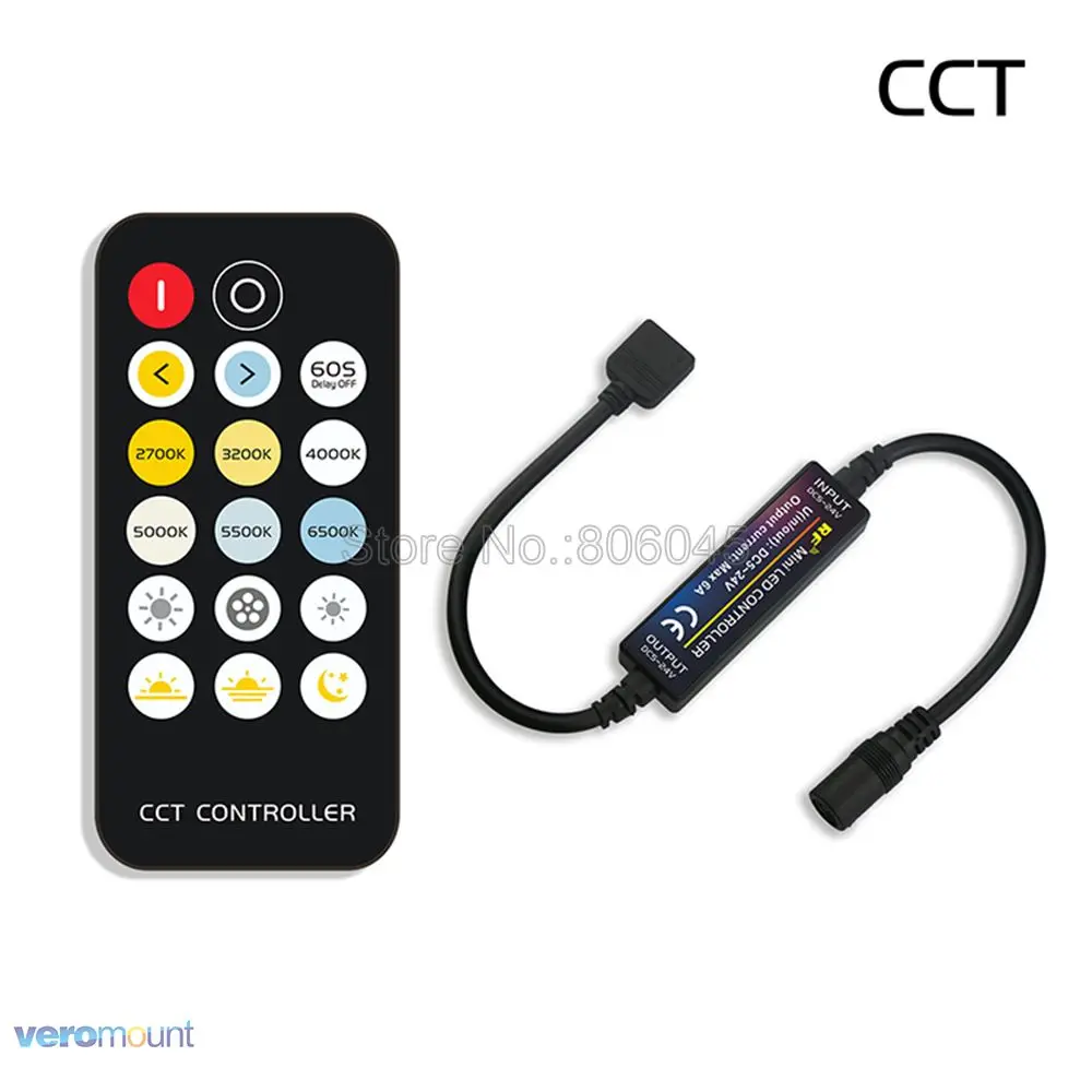 Мини светодиодная лента контроллер DC5V 12V 24V 6A с радиочастотным беспроводным пультом дистанционного управления для одного цвета двойной белый RGB RGBW RGB+ CCT светодиодные полосы света