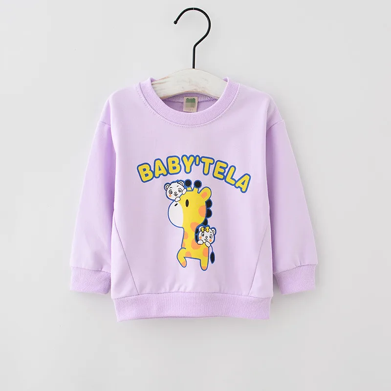 Baby Toddler Kids Girls Boys Audel Cotton Long Sleeve T-Shirt Spring Autumn Character Print O-neck Children Clothes G199