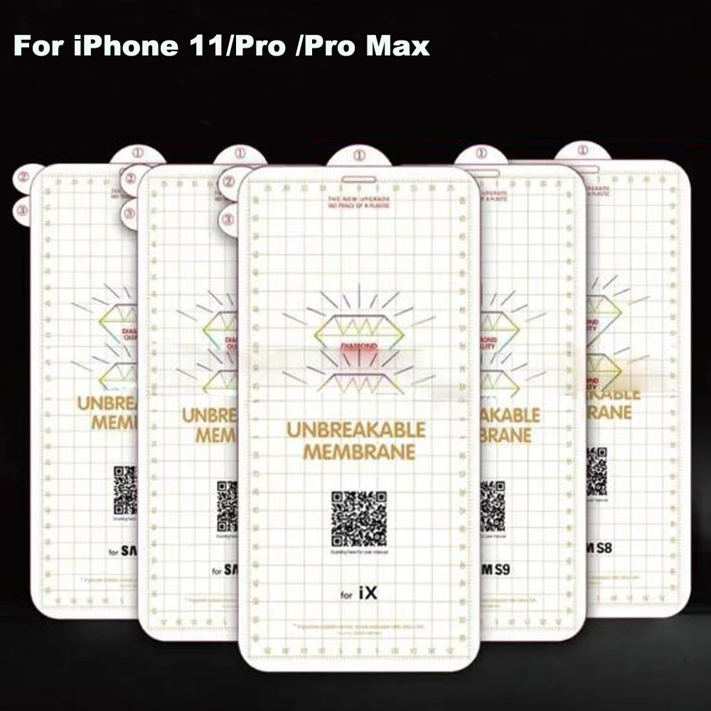 0,15 мм небьющаяся мембранная пленка для iphone 11 pro max Защита экрана для iphone 11 pro X Xs max 8 7 6s 6 plus Гидрогелевая пленка