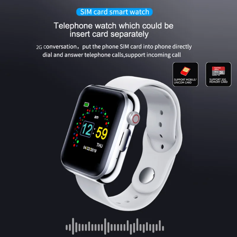 Wearpai KY001 SmartBracelet Bluetooth часы фитнес-трекер с камерой SIM Слот для sim-карты Совместимость iPhone samsung для мужчин и детей