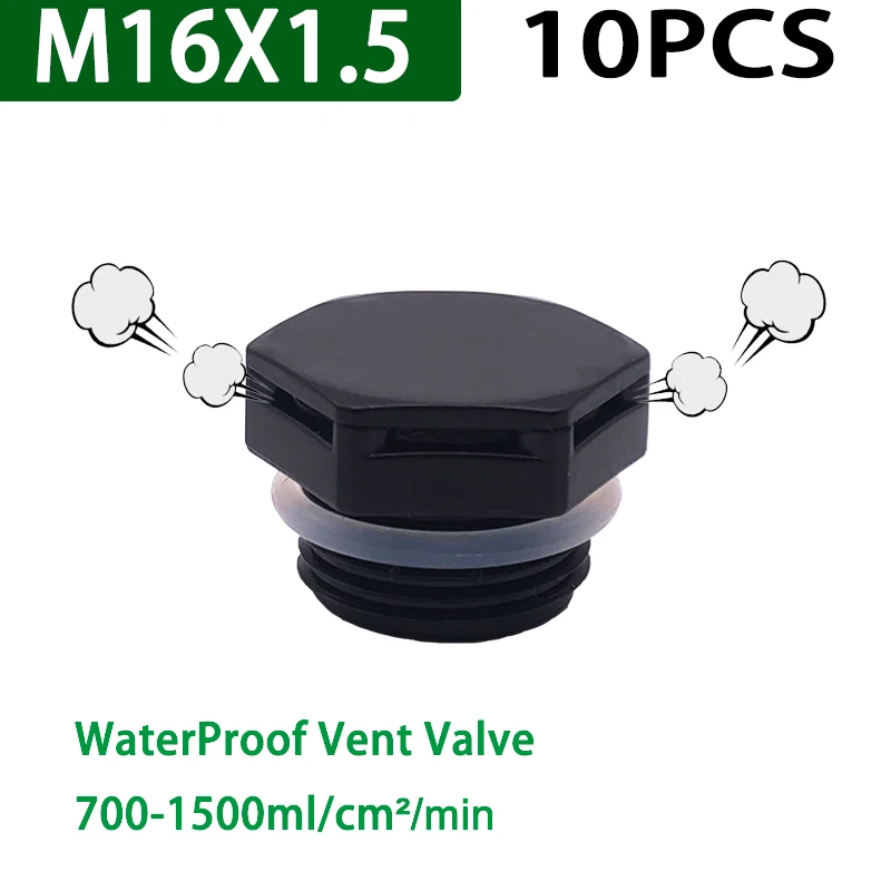 JIAF 10Pcs M16*1.5 Nylon Waterproof Air Vent Valve Screw In Protective