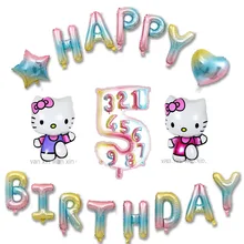 18 шт./лот hello kitty украшение для торта на день рождения на тему "Лошадки карусели" Воздушные шары включают буквы фольгированный шар и милый шар hello kitty