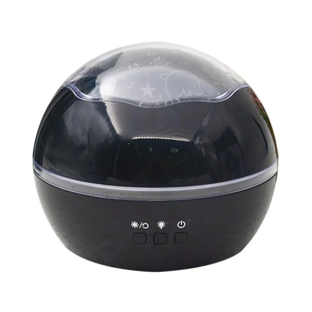 black NEWKBO звездный узор USB зарядка светодиодный ночник для дома, спальни и других детей круглый спальный светильник - Испускаемый цвет: black
