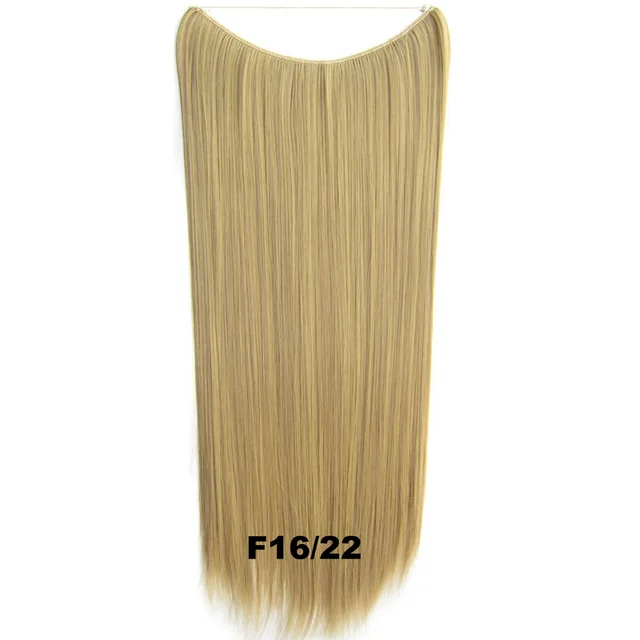 24inch 50grams 100grams Synthetic Hair Extension Gradual Color Brown Gray Blonde String Halo Hairpieces Extensions 100g-F16-22