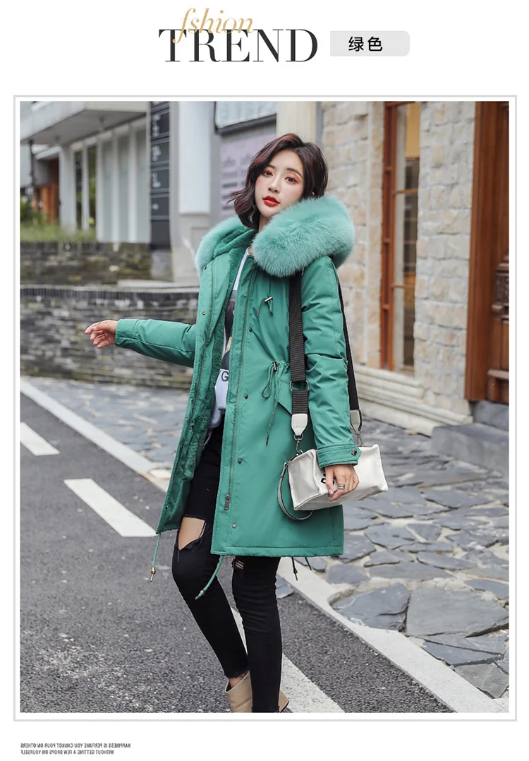 Согласно Nalini 19 осень и зима стиль пуховик женский корейский стиль средней длины свободный крой BF Талия обнимает слимми