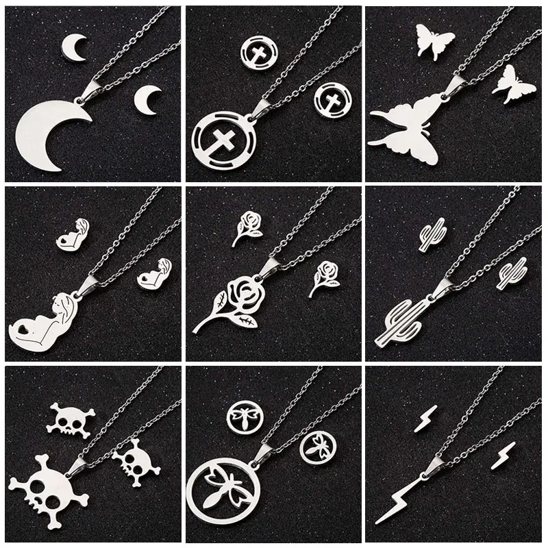 Sasusp Moon Cross Lightning ожерелье из нержавеющей стали для женщин мама и подвеска для детей ожерелье цепочка для подарок матери на день рождения