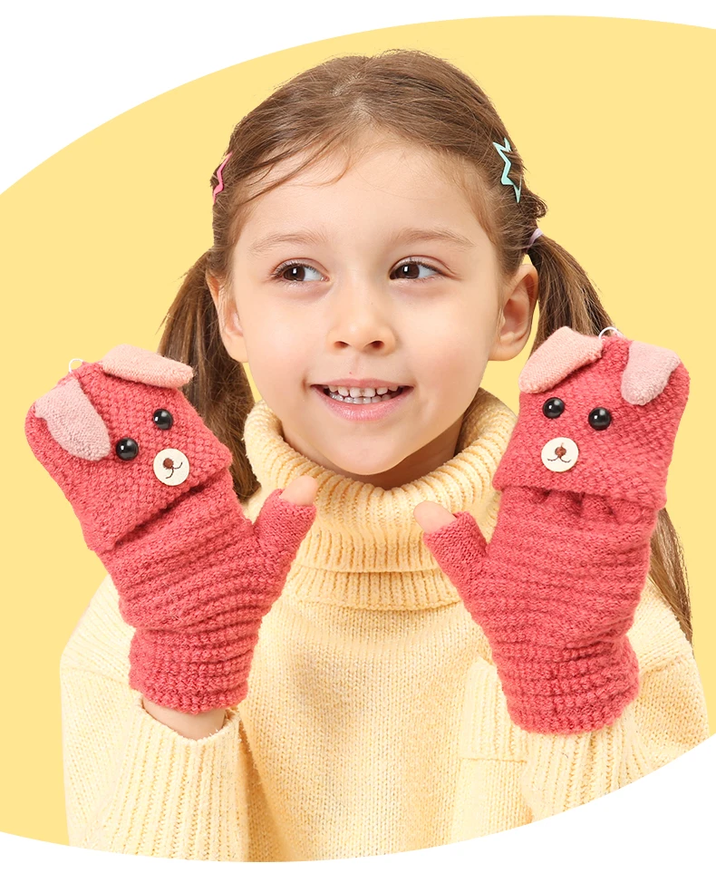 0-3 ans hiver bébé filles mignon doux tricot Cartoon cinq doigts gants  enfants gants de chaleur en plein air enfants mitaine - AliExpress