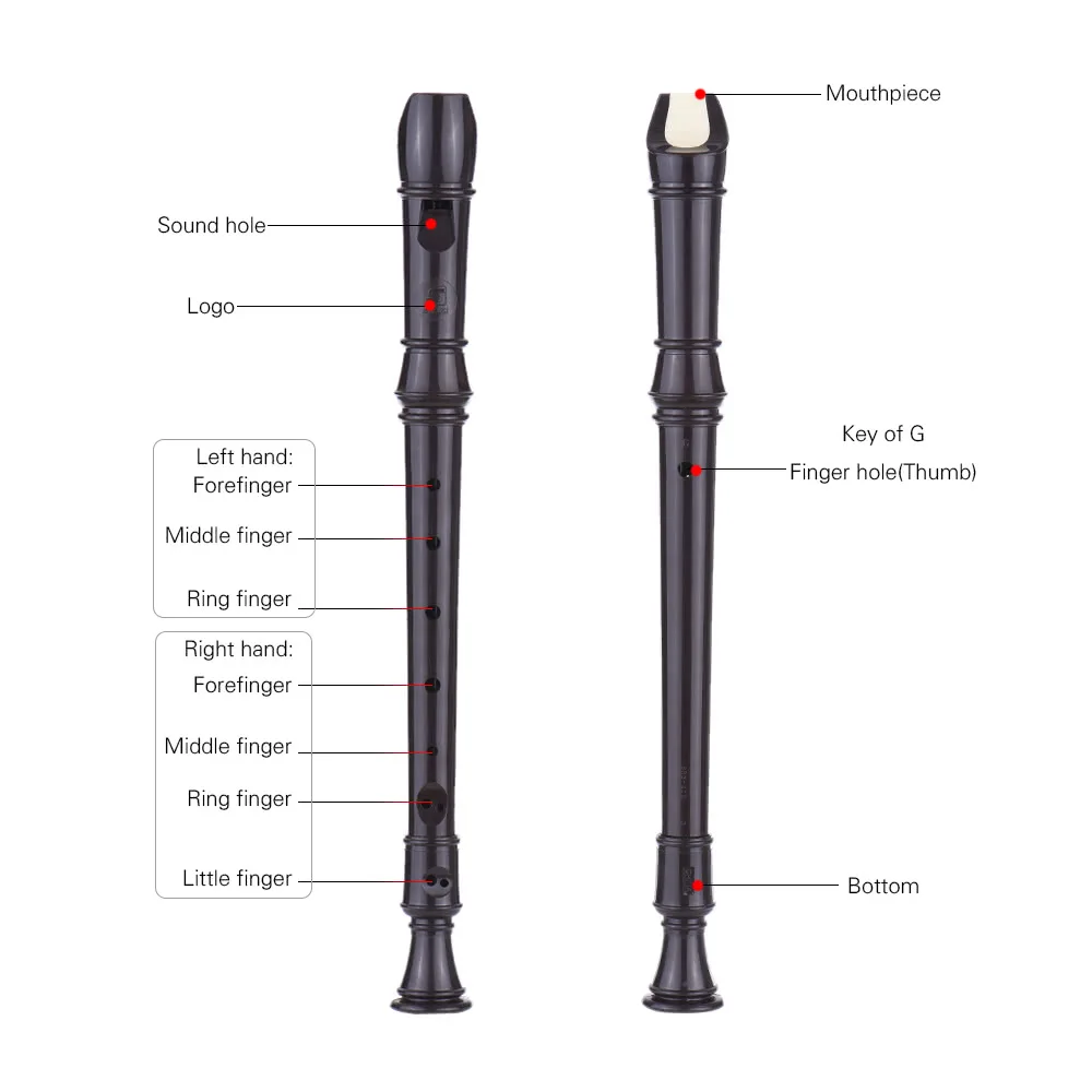 

Suzuki SRG-405 Detachable Soprano Recorder German-style 8 Holes Key of G with Bag Clearing Rod Musical Wind Instrument Brown
