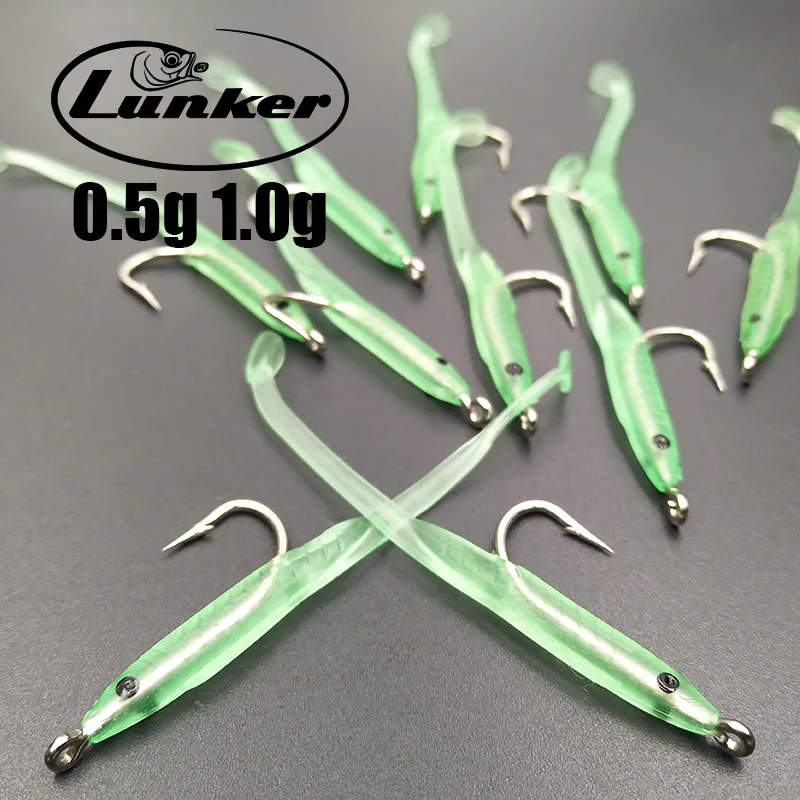 Sabiki-Lure Hook Flasher Rig Eel Gummy Soft-Bait Fishing-Snapper Glow Dark-Mackerel Lunker