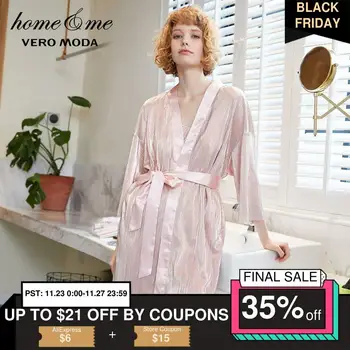 

Vero Moda Women's Metal Luster Lace-up Night Robe Bathrobe | 3193R1501