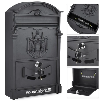 

Retro Mailbox Villas Post Box European Lockable Outdoor Wall Newspaper Boxes Secure Letterbox Garden Home Decoration KT716959