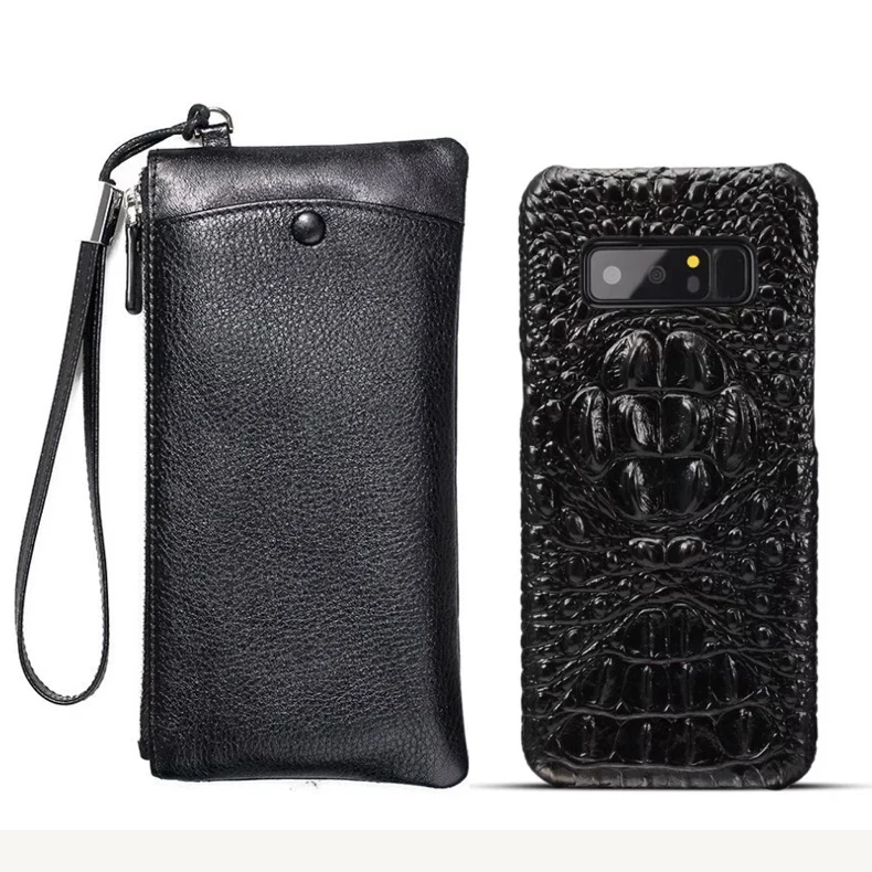 

CKHB Real Leather Wallet + Back Cover For samsung galaxy note 8 Luxury Genuine Leather Back Cover For galaxy note9 case bag
