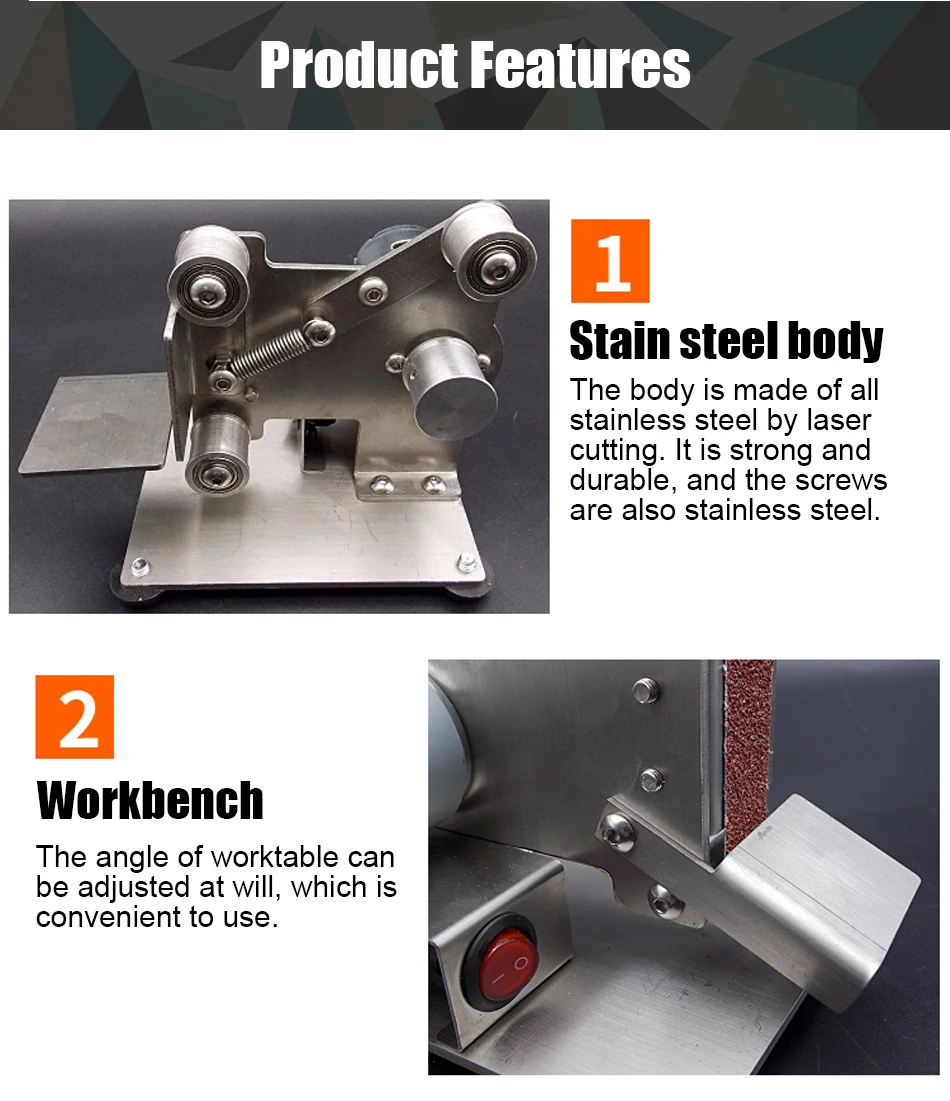 Мини маленький мини ленточный станок DIY полировальный станок шлифовальный станок фиксированный угол заточки лезвия рабочего стола