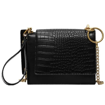 

Retro Stone Pattern PU Leather Small Crossbody Bags for Women Chain Shoulder Messenger Bag Female Handbag