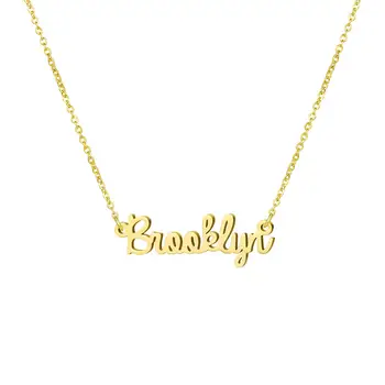 

Customized Necklace Stainless Steel Necklace Nameplate Choker Pendant English Name Jewelry Necklace 45 Fonts AAA Quality