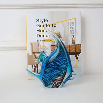 

2020 Fish Art Sculpture Glass Fish Animal Statue Glass Craft Decorations Nordic Style Creative Crystal for Home R3829 Retail BOX