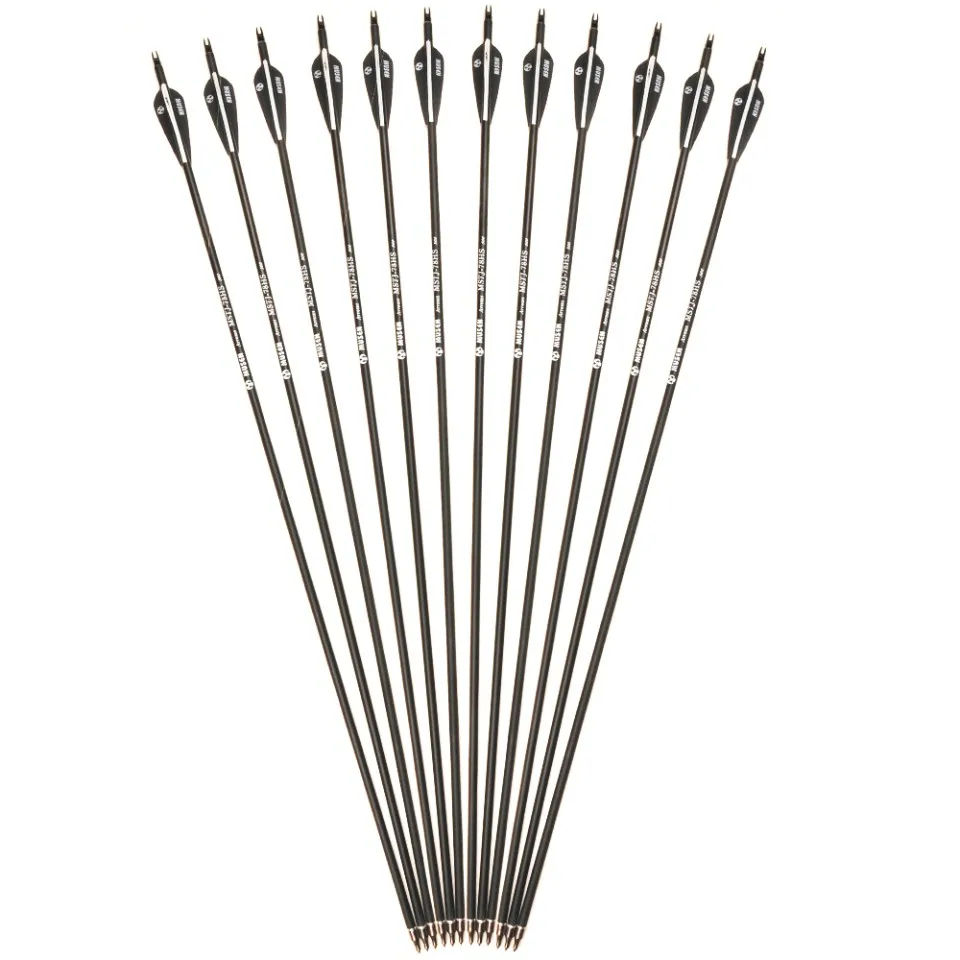 28/30 Inches Mixed Carbon Arrow Spine 500 Diameter 7.8mm for Recurve/Compound Bow Archery Shooting, archery arrows