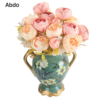 

Artificial Flowers Peony 50cm Long Silk High Quality Rose Flower Wall Wedding Bedroom Fall Decorations Valentine Day Gift