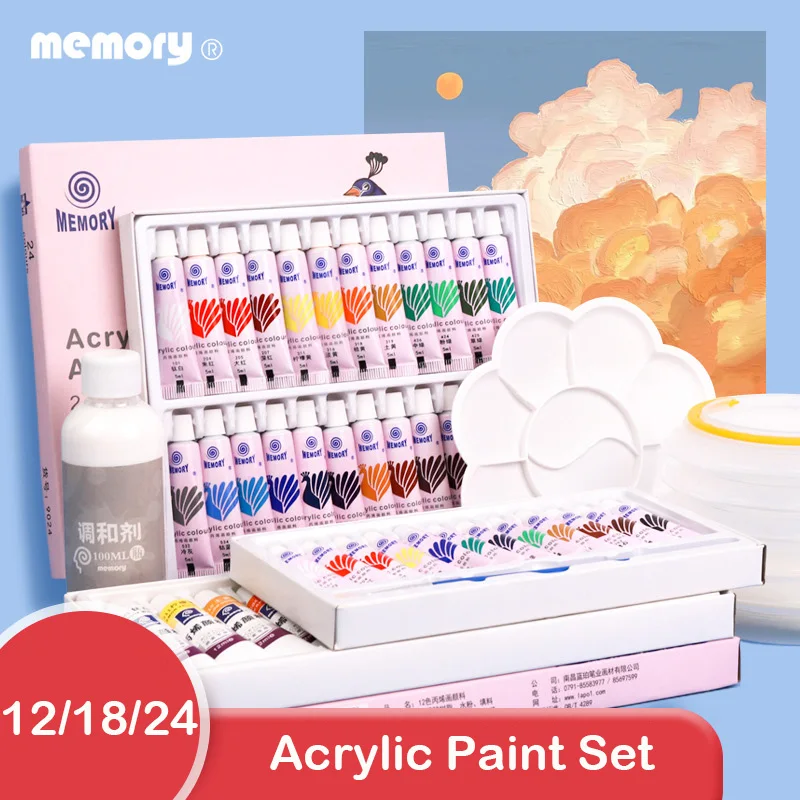 12/18/24 Colors 12ml Tube Acrylic Paint Set Nail Glass Art Painting