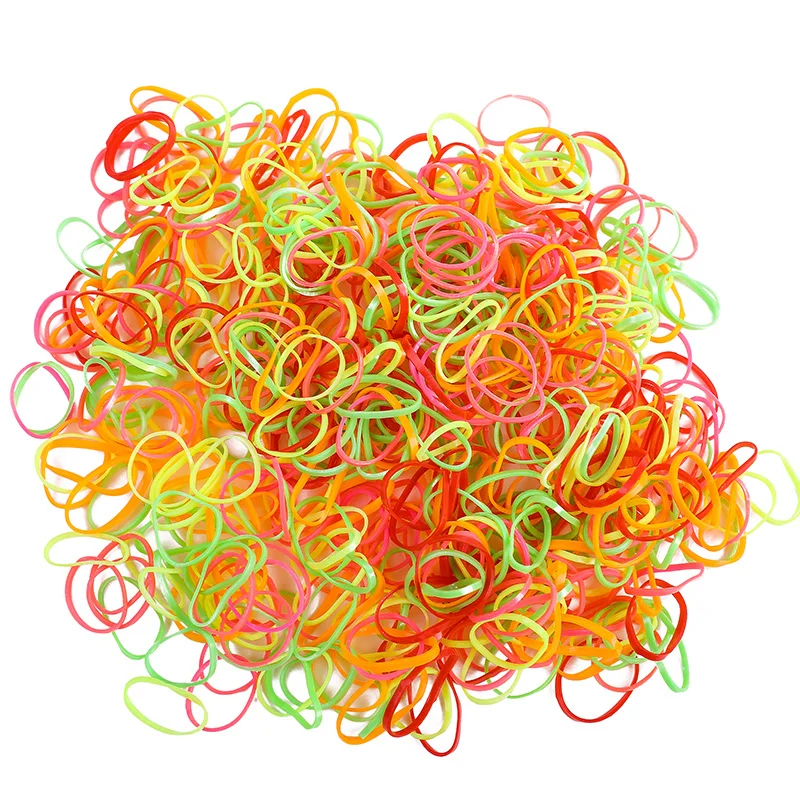 500Pcs/Pack Colorful Small Disposable Hair Bands Scrunchie Girls Elastic Rubber Band Ponytail Holder Hair Accessories Hair Ties