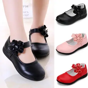 

4-13T New Baby Girls Leather Shoes Flower Kids Shoes Princess Cocktail Party Shoes For Baby Girls Wedding Dress Shoes