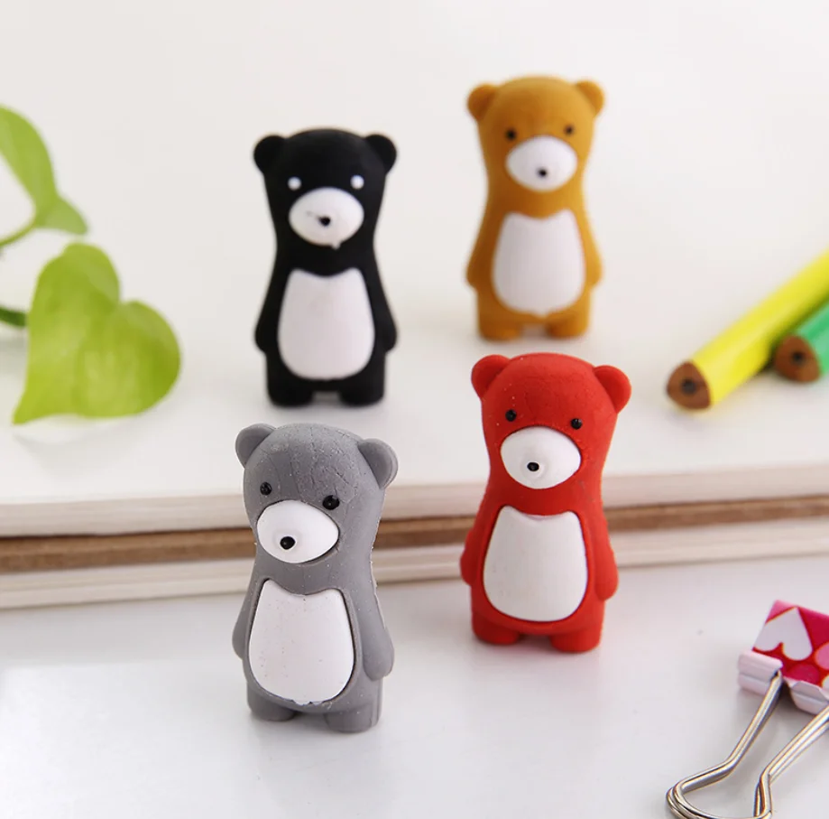 2шт белый медведь резиновый ластик для карандаша канцелярские товары школы
