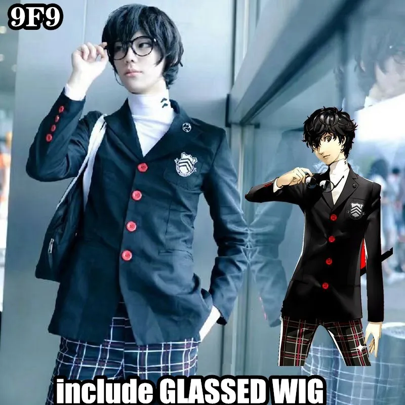 Joker School Uniform Amamiya Ren Suit Persona 5 Cosplay Costume Coat Shirt Pants Wig Glasses Aliexpress