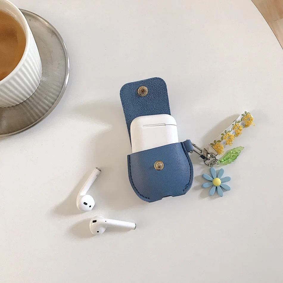 Кожаный чехол для наушников для Airpods 2, чехол, красная Роскошная вишневая крышка для Apple Air Pods, защитный чехол с кольцами для ключей, аксессуары, чехол