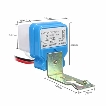 

Automatic Auto On Off Photocell Street Light Switch DC AC 220V 50-60Hz 10A Photo Control Photoswitch Sensor Switch