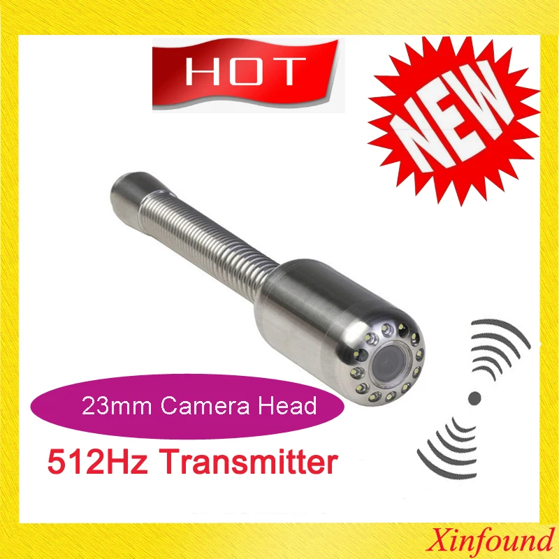 WOPSON-Cabeza de cámara de 23mm para drenaje de tuberías, tubería de inspección de alcantarillado, serpiente, reemplazo de cámara, 512Hz, opción de transmisor