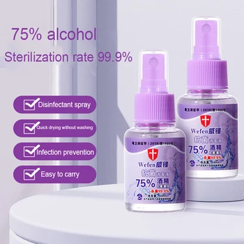 

50ML Antibacterial Spray Disinfect Hand Sanitiser Portable No Wash 75% Alcohol Hand Clean Spray