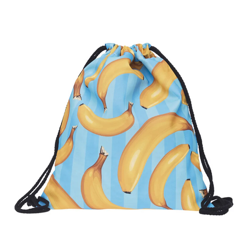 G Мода для мужчин, женщин и детей плюшевые тапочки Drawstring Рюкзак рыбы 3D печать хранения сумка, рюкзак со шнурком worek plecak sznurek рюкзак - Цвет: G
