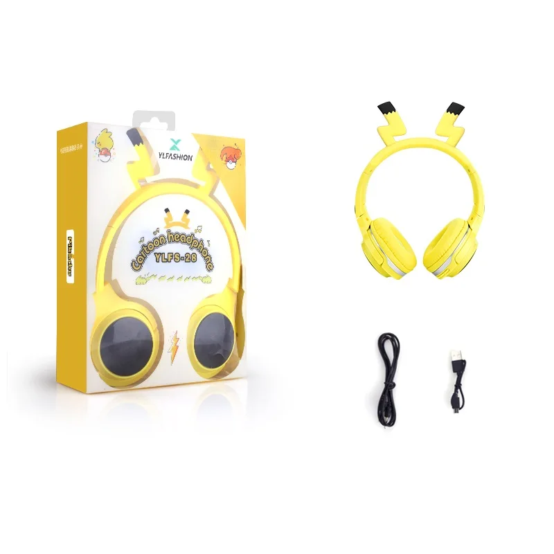 Cute Kids Bluetooth 5 0 Headset 7 Colors LED Headphones support SD Card Audio Cable Headphone for Boy Girl Gift Children