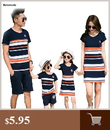 Летние футболки в полоску; одежда для мамы и дочки; платья для папы и сына; одинаковые Семейные комплекты для маленьких мальчиков и девочек