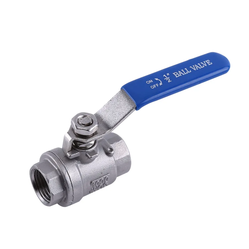 1/2'' DN15 NPT Full Port 2 Way Rotary Lever 304 Stainless Steel Ball Valve Two-Piece WOG1000 Female Pipe |